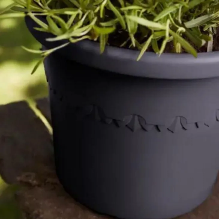 Pot en plastique recyclé gris anthracite Elho Algarve Cilindro - Ø 48 x H 40 cm