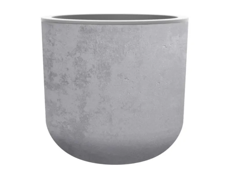 Pot en polypropylène coloris gris béton Eda Basalt Up - Ø 48,5 x H 46,2 cm