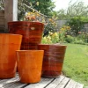 Pot en terre cuite émaillée orange Savane Les Poteries d’Albi Sydney - Ø 37 x H 44 cm
