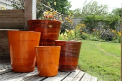 Pot en terre cuite émaillée orange Savane Les Poteries d’Albi Sydney - Ø 37 x H 44 cm