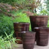 Pot en terre cuite émaillée marron Châtaigne Les Poteries d’Albi Sydney - Ø 37 x H 44 cm