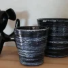 Pot en terre cuite émaillée bleu Nuit étoilée Les Poteries d’Albi Odyssée - Ø 18 x H 18 cm