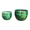 Pot en terre cuite émaillée coloris vert Les Poteries d'Albi Austral - Ø 16 x H 13 cm