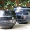 Pot en terre émaillée bleu Nuit étoilée Les Poteries d'Albi Bahia - Ø 25 x H 31 cm