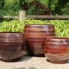 Pot en terre émaillée marron Châtaigne Les Poteries d'Albi Bahia - Ø 35 x H 38 cm