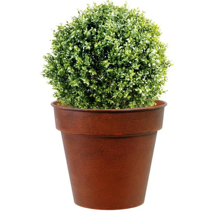 Pot horticole en acier peint brun antique Ø 32 x H 28 cm
