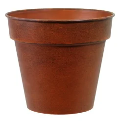 Pot horticole en acier peint brun antique Ø 27 x H 24 cm