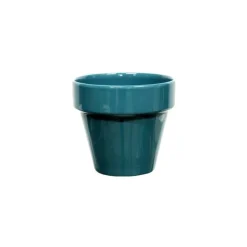 Pot horticole émaillé de 2,4 L coloris bleu Ø 19 x H 17 cm