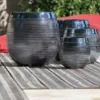 Pot inca de 20,8 L en terre émaillée coloris noir Ø 29 x 35 cm