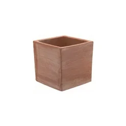 Pot moderne carré Terre claire 25x25x25 cm 5,5L