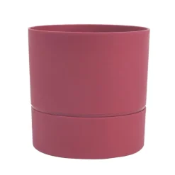 Pot rond à réserve d’eau en polypropylène rose Terra Eda Aquaduo - Ø 19,3 x H 19,3 cm