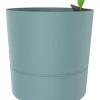 Pot rond à réserve d’eau en polypropylène vert Eucalyptus Eda Aquaduo XL - Ø 39,5 x H 39,5 cm