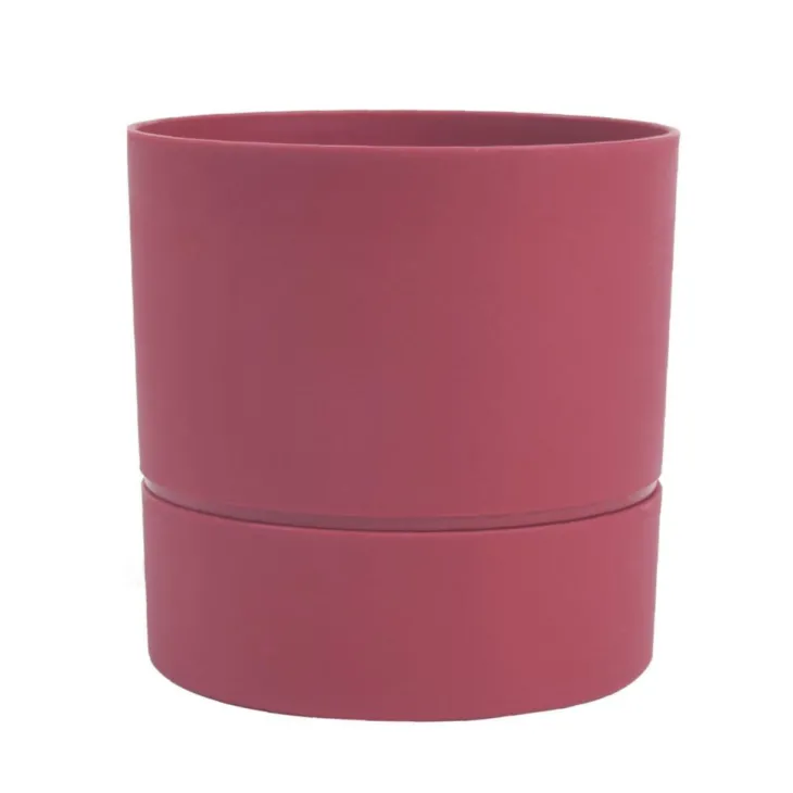 Pot rond à réserve d’eau en polypropylène rose Terra Eda Aquaduo - Ø 14,3 x H 14,3 cm