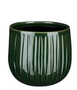 Pot rond Edelman Hollande cannelé vert foncé Pablo – Ø 18 x H 16 cm