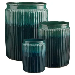 Pot rond en céramique coloris vert Edelman Lugano - Ø 54 × 70 cm
