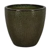 Pot rond en grès émaillé vert Passion for Pottery Busan - Ø 29 x H 27 cm