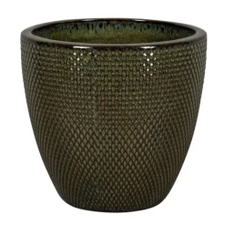 Pot rond en grès émaillé vert Passion for Pottery Busan - Ø 29 x H 27 cm