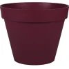 Pot rond en plastique rouge Bourgogne Eda Toscane 23 L - Ø 40 x H 32 cm