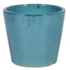 Pot rond Shanghai bleu en grès émaillé - Ø 34 x 30 cm