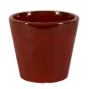 Pot rond Shanghai rouge en grès émaillé - Ø 27 x 24 cm