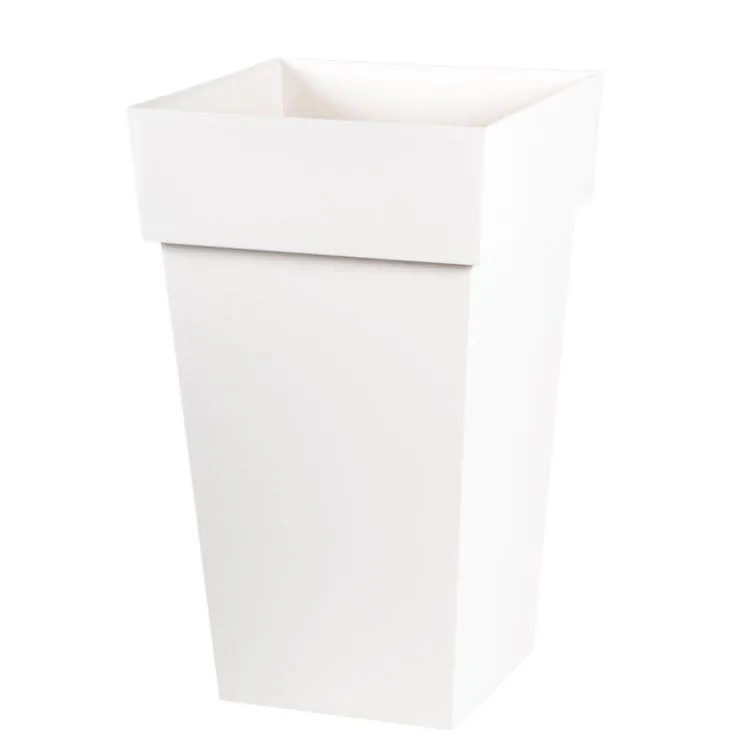 Pot Toscane carré haut blanc L.40 x l.39 x H.65 cm
