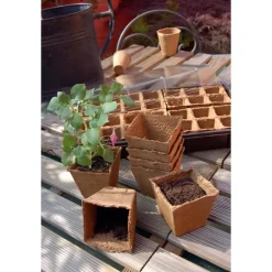 Pot tourbe coloris marron 8x8 cm
