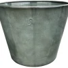 Pot évasé coloris gris en métal recyclé - 27 x 27 x 22 cm