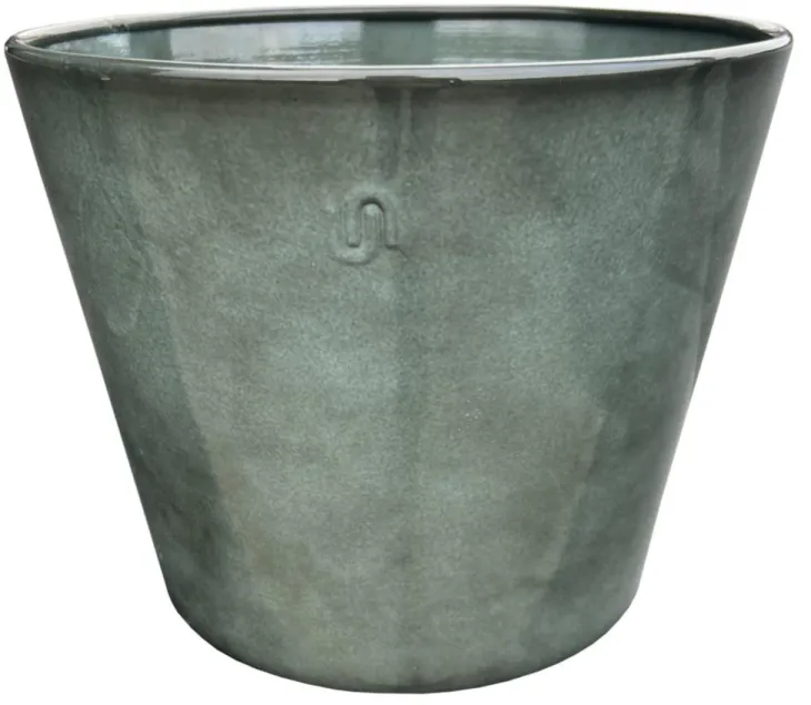 Pot évasé coloris gris en métal recyclé - 27 x 27 x 22 cm