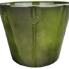 Pot évasé coloris vert en métal recyclé - 30,5 x 30,5 x 26.5 cm