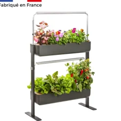 Potager coloris graphite Gourmet Indoor Véritable - 2 étages