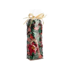 Pot-pourri de fleurs séchées rouge et vert senteur de Noël - 3,5 x 9 cm