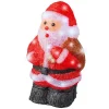 Père Noël rouge lumineux en acrylique à 30 LED blanc froid sur piles pour extérieur - 36 cm