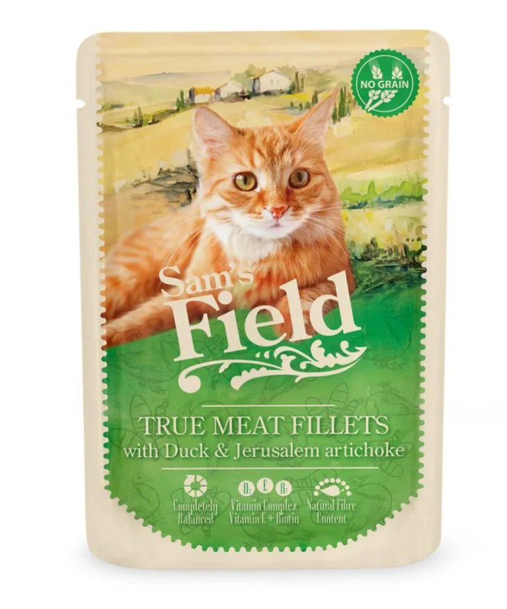 Pâtée pour chat en sachet au canard et à la topinambour Sam's Field - 85 g