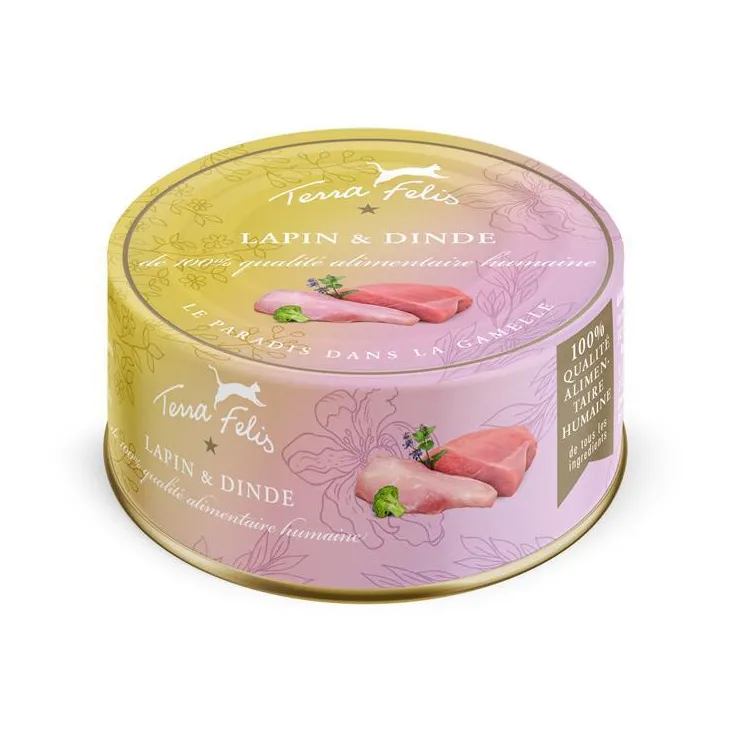 Pâtée pour chat lapin dinde Terra Felis - 80 g