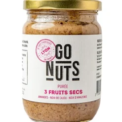Purée 3 fruits secs : amandes noix de cajou noix d'Amazonie Go nuts - 250 g