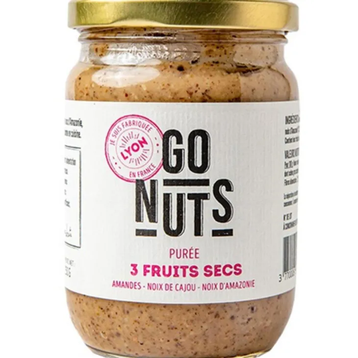 Purée 3 fruits secs : amandes noix de cajou noix d'Amazonie Go nuts - 250 g