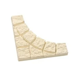 Quart de tour d'arbre à petit pavé en béton coloris beige Hairie Grandon- 44,8 x 44,8 cm