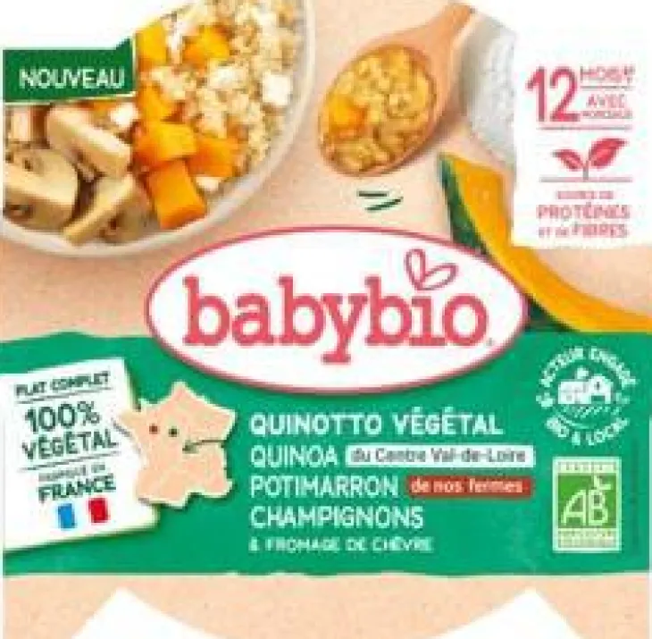 Quinotto végétal quinoa potimarrons verts champignons fromage Baby bio - 230 g