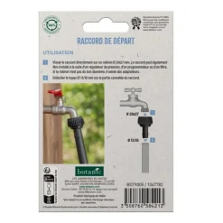 Raccord de départ - Branchement cannelé F - Ø 20 x 27 mm pour tuyau Ø 13/16 mm