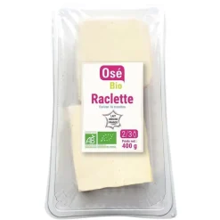 Raclette au lait pasteurisé en tranches 26% bio Ose Bio - 400 g