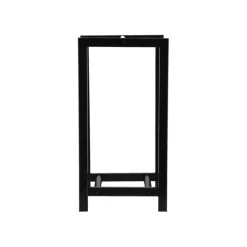 Range et portes buches coloris noir en acier - 30 x 23,5 x 59,7 cm