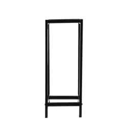 Range et portes buches coloris noir en acier - 30 x 23,5 x 59,7 cm
