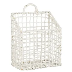 Range-magazines blanc tressé en fibres FSC - 30 x 22 x 27 cm