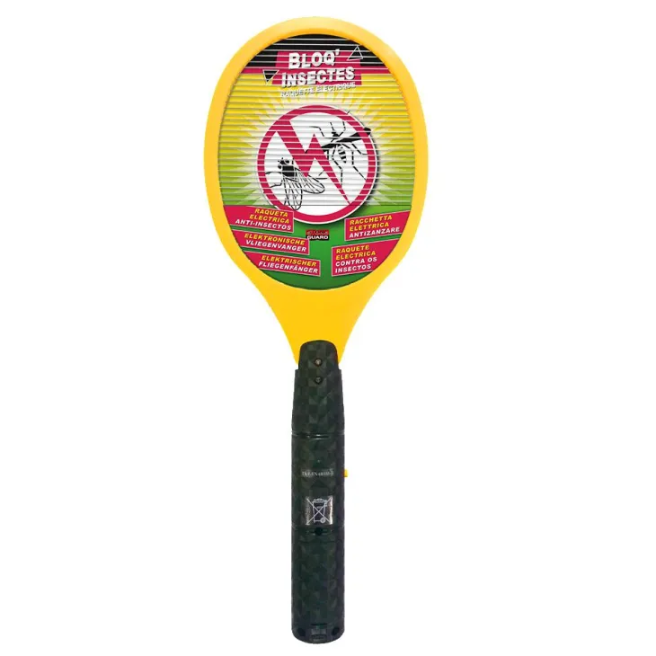 Raquette électrique anti-insectes coloris jaune Bloq'Insectes