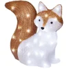 Renard roux lumineux en acrylique à 60 LED blanc froid pour extérieur - 37 cm