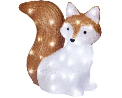 Renard roux lumineux en acrylique à 60 LED blanc froid pour extérieur - 37 cm