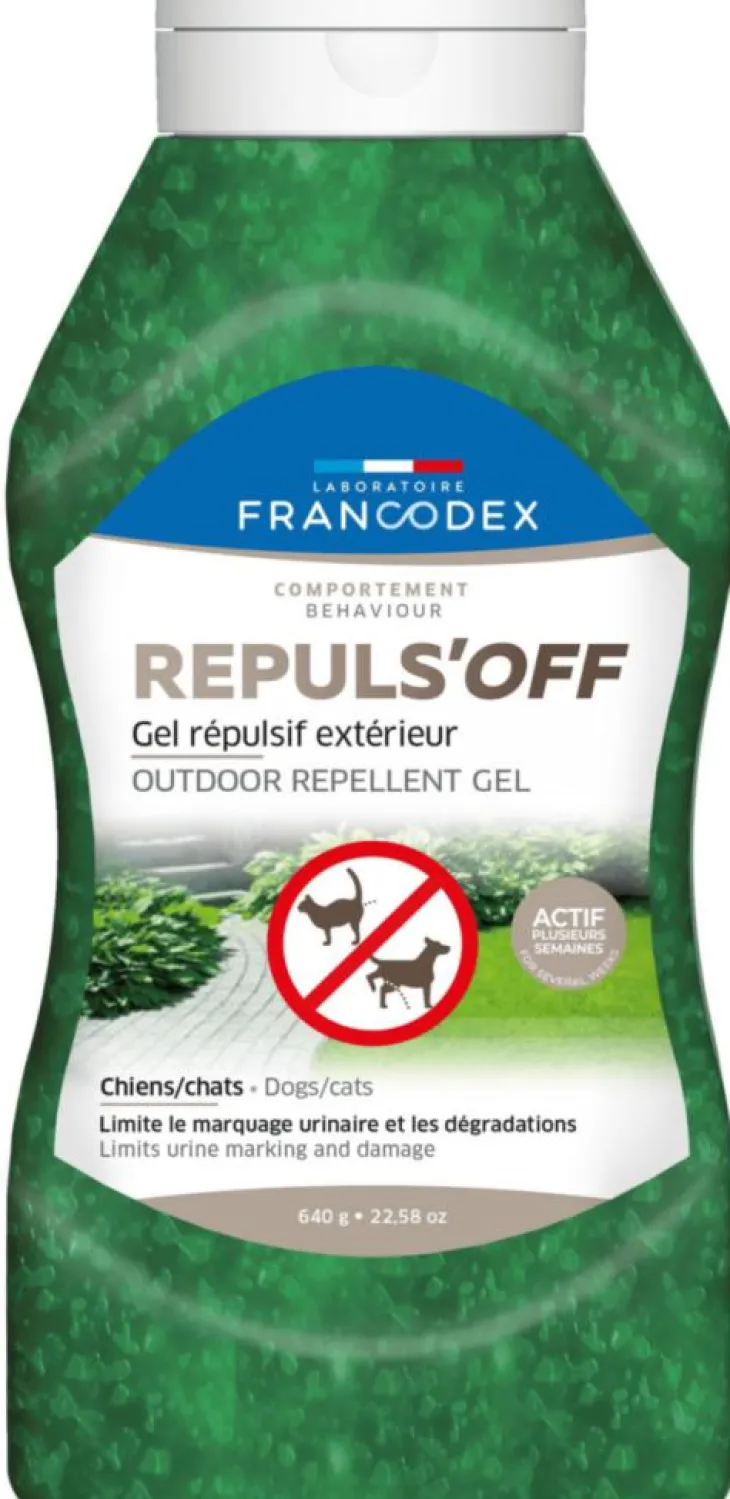 RŽpulsif d'extŽrieur pour chien et chat en gel marquages urinaires et dŽgradations Francodex Repuls'Off - 640 g