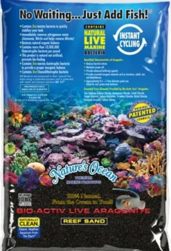 Sable vivant noir, granulométrie 0,5-1,7mm, NATURE'S OCEAN - Modèle Black Beach, 4,54Kg