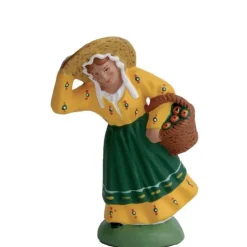 Santon pour crèche femme mistral vert - 7 cm