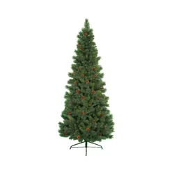 Sapin de Noël artificiel vert avec pommes de pin Norwich